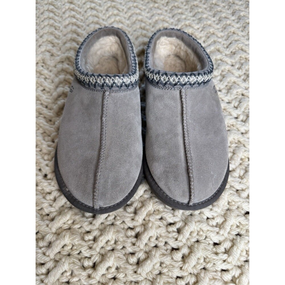 UGG Tasman Slippers 5955 Women’s Size 7 Gray Sheepskin Suede Slip On Shoes